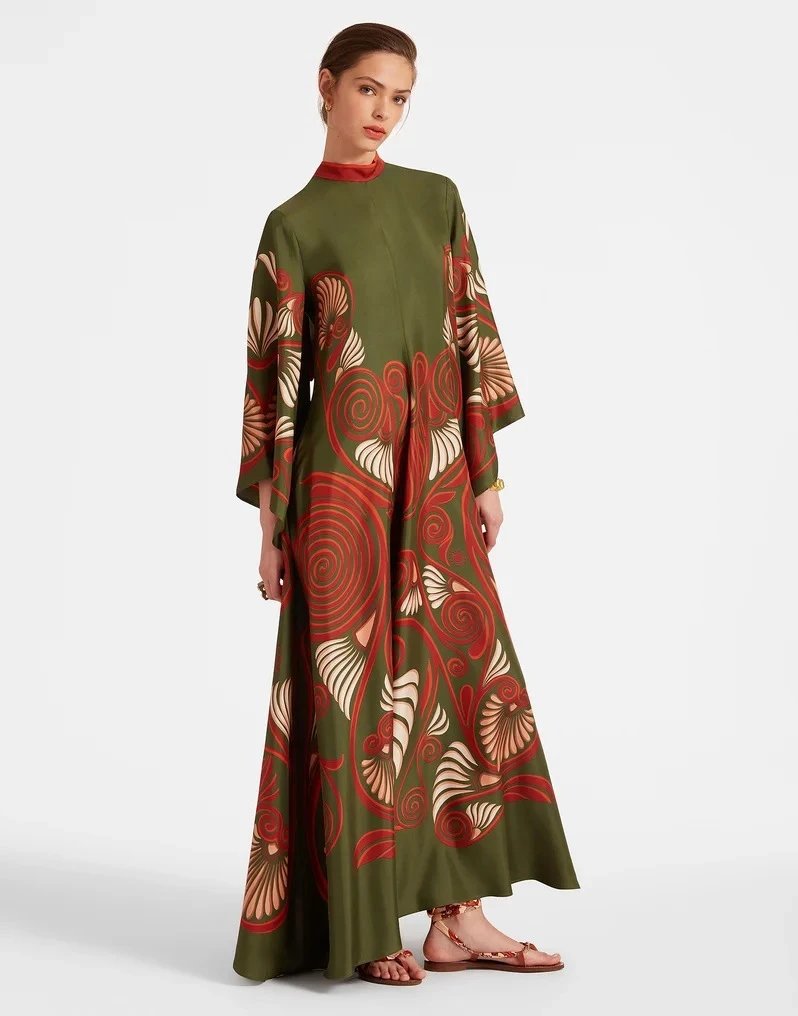 Versace Printed Kaftan Dress Multicolor - 5