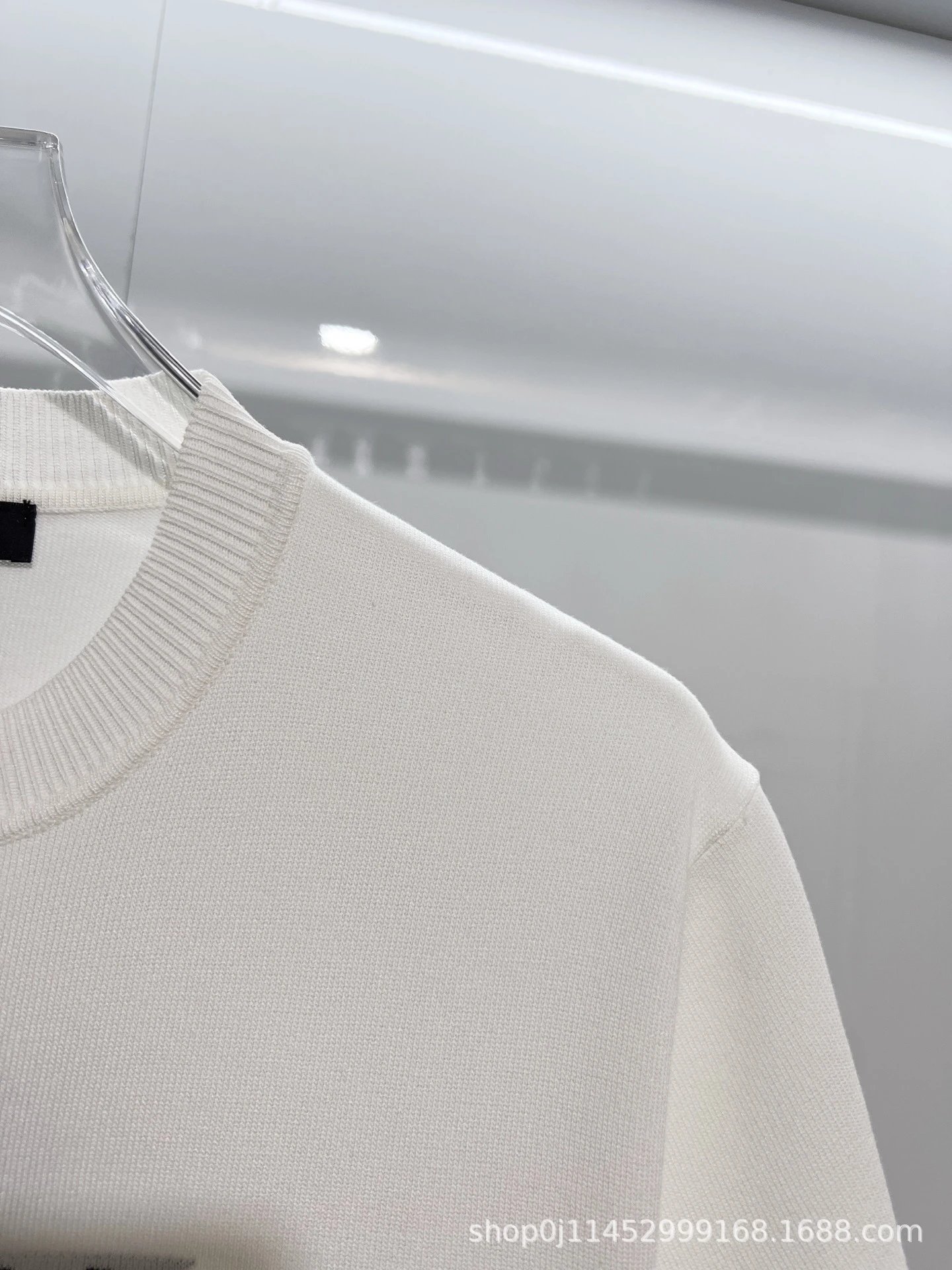 Prada Logo Knit T-Shirt White - 13