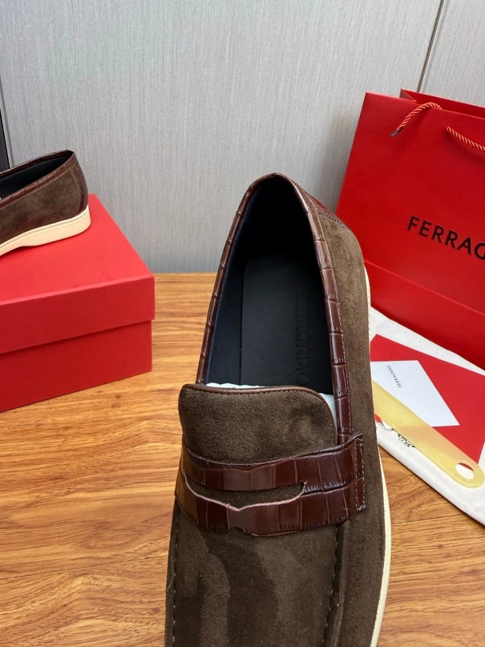 Hogan HXM281 White Suede Loafer - 13