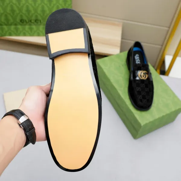 Gucci GG Marmont Loafers Black Monogram Suede Loafers - 6