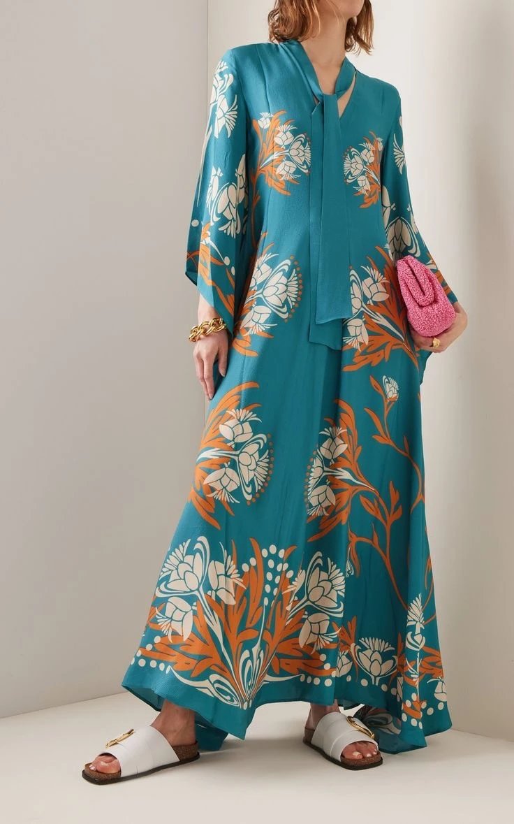 Versace Printed Kaftan Dress Multicolor - 31