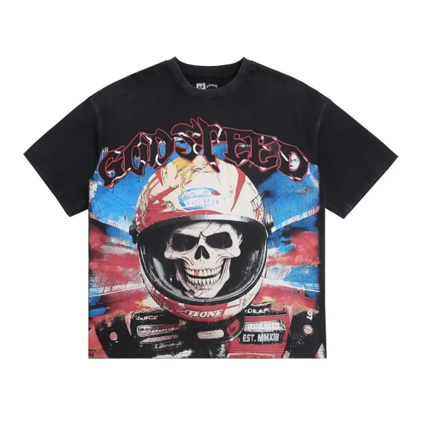 Godspeed Hollywood Fire Print Cream T-Shirt - 15