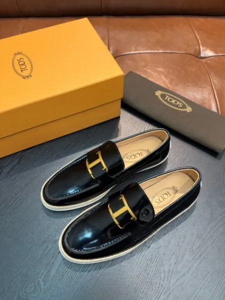Tod's Double T Loafer Black Patent Leather Loafers - 2