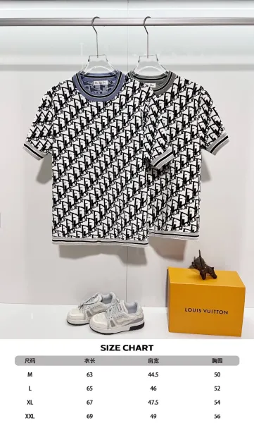Dior Oblique Print Knit T-Shirt White / Black - 2