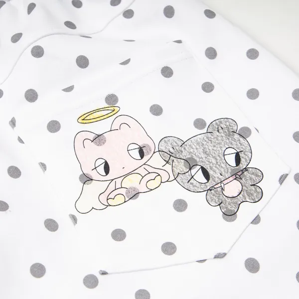Design Polka Dot Cartoon Print Wide-Leg Sweatpants White - 17