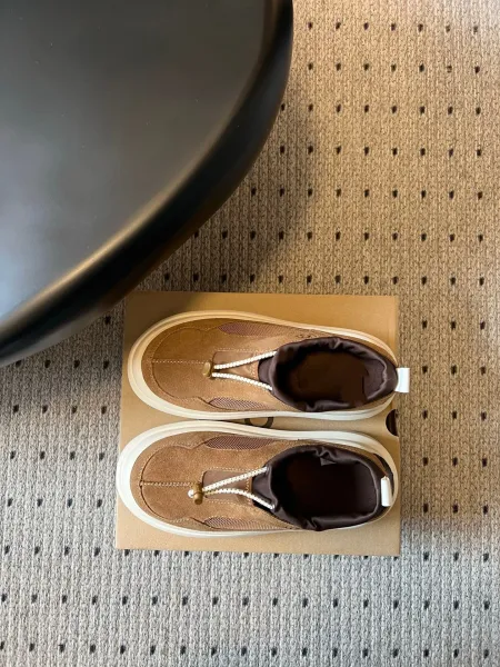 Design Chunky Platform Slip-On Sneakers Orange Beige - 13