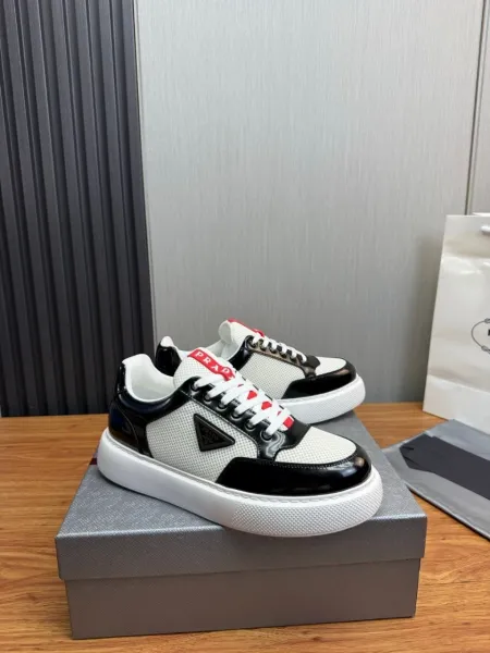 Prada Re-Nylon Sneakers White Red Mesh Sneakers - 2
