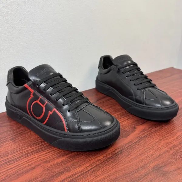 Hogan H222 Black and White Leather Sneakers - 4