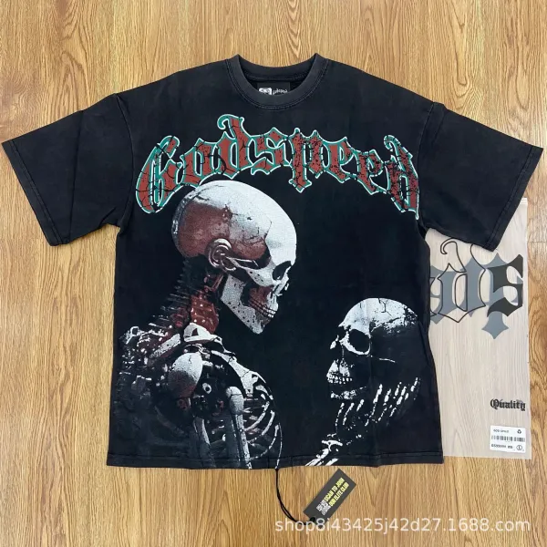 Godspeed Skull Graphic Black T-Shirt - 1