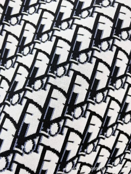 Dior Oblique Print Knit T-Shirt White / Black - 10