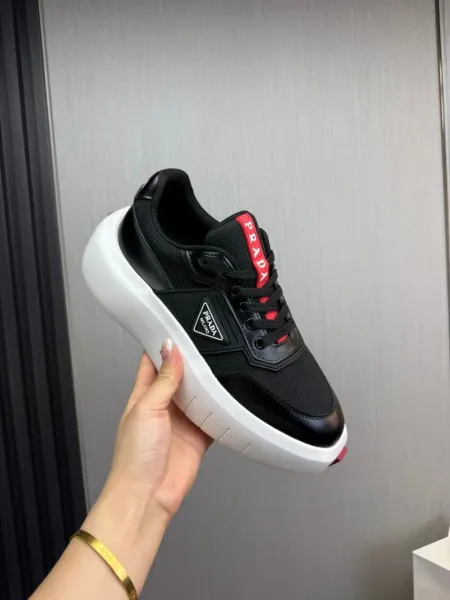 Prada Re-Nylon Sneakers Black White Red Sneakers Chunky Sneakers - 8