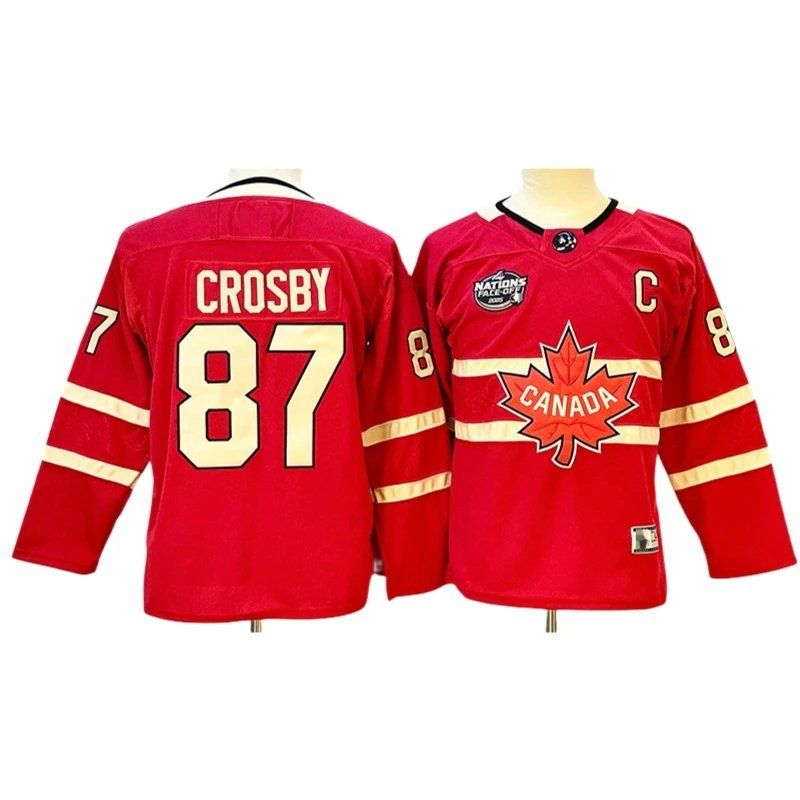 Canada National Team Hockey Jersey Black Red White Authentic Style