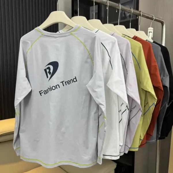 Design Fashion Trend Logo Long Sleeve T-Shirt Orange T-Shirts - 7