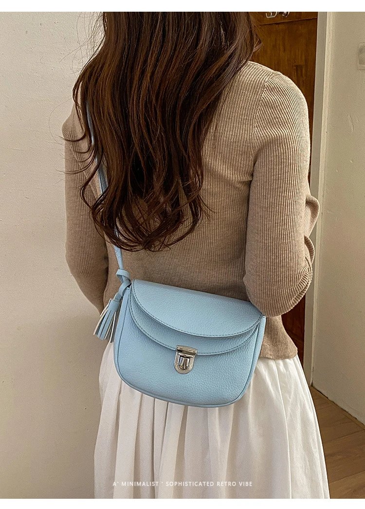 Design Saddle Bag Beige Crossbody Bag - 29