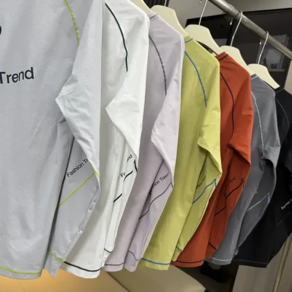 Design Fashion Trend Logo Long Sleeve T-Shirt Orange T-Shirts - 12