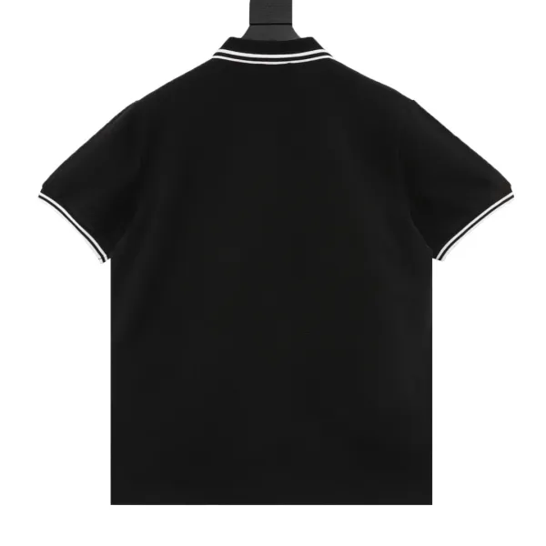 Dior Gray Piqué Polo with White Trim and Script Logo Tops Polo - 7