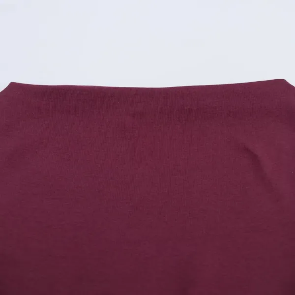 Design Ruffled Hem Long Sleeve Dress Red - 18