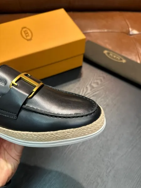 Tod's Double T Loafer Black Patent Leather Loafers - 8