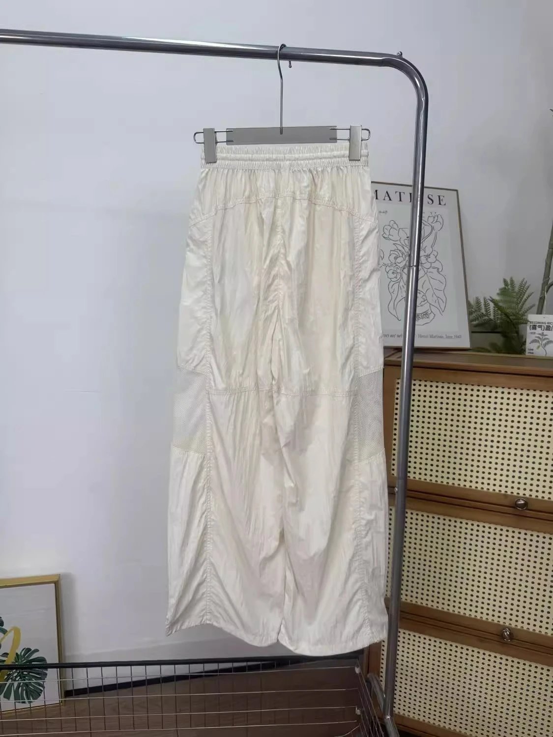 Design Utility Mesh-Panel Wide-Leg Pants Gray - 8