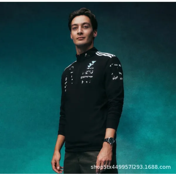 Design Half-Zip Performance Top Black with Graphic Print - 10