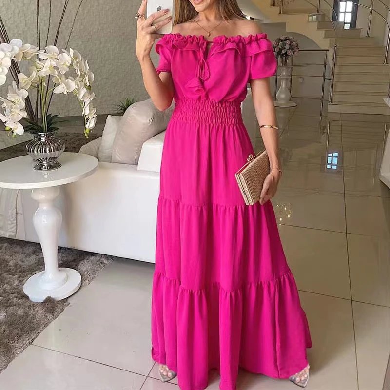 Design White Off-Shoulder Tiered Maxi Dress - 21