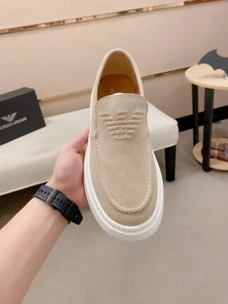 Giorgio Armani Loafer Beige Suede Slip-On Casual Shoes - 1