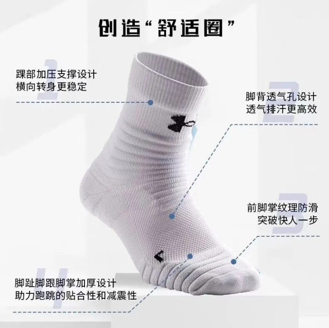 Under Armour Performance White Crew Socks