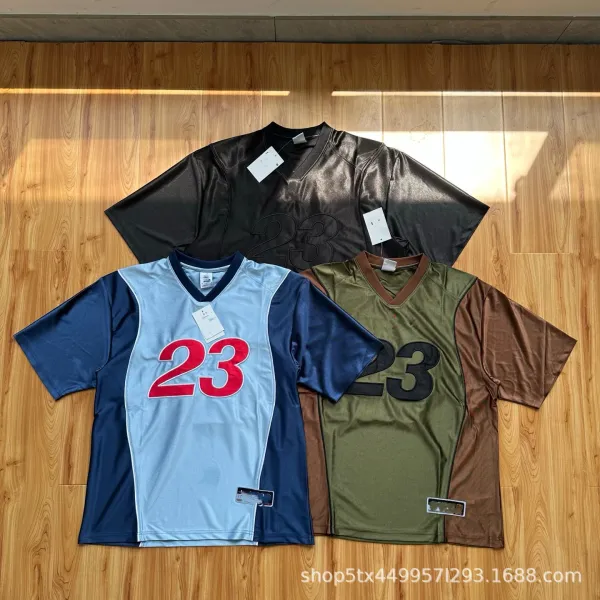 Design Basketball Shorts Light Blue with Navy and Red Numbering - 4