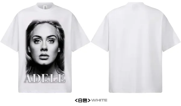 Design Adele Portrait Graphic White T-Shirt T-Shirts - 13