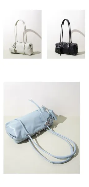 Design Mini Boston Bag in Off-White Patent Leather Handbag - 4