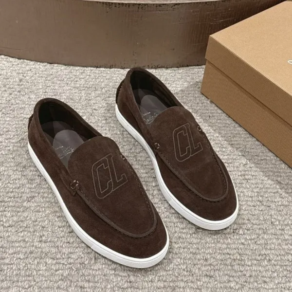 Dior CD Logo Suede Loafers Brown Casual Shoes - 1