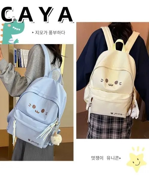 Design CAYA Cat Face Black Casual Backpack - 9