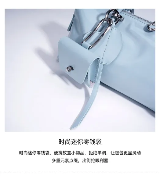 Design Mini Boston Bag in Off-White Patent Leather Handbag - 13