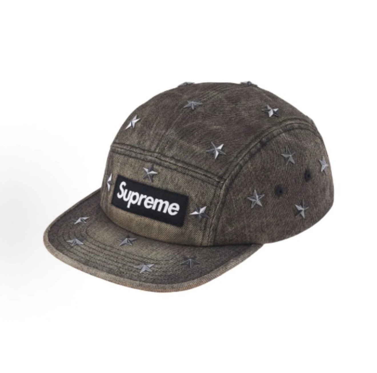 Supreme Studded Denim Five-Panel Cap Olive Hats