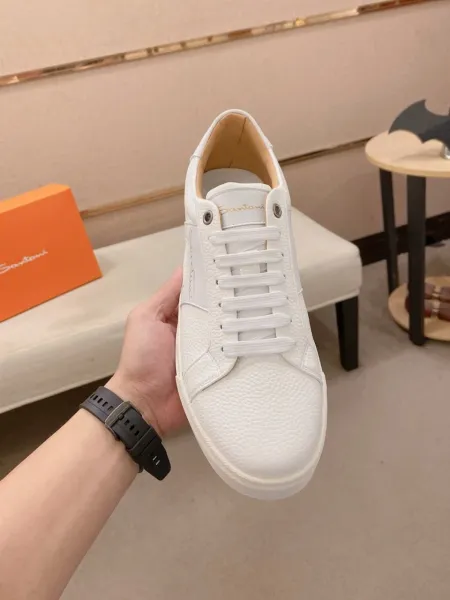 Design Santoni White Leather Sneakers - 2