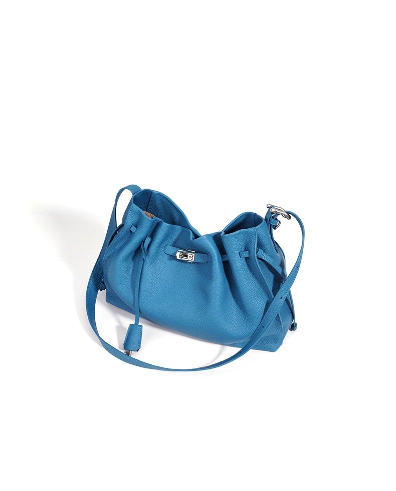 Hermès Picotin Lock Drawstring Bag Blue Togo Leather Shoulder Bag - 19