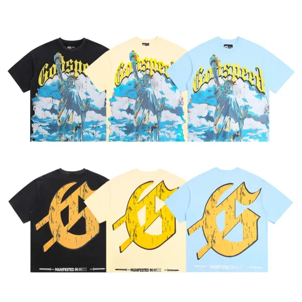 Godspeed Hollywood Fire Print Cream T-Shirt - 24