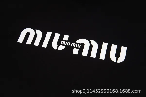 Miu Miu Logo Print Black T-Shirt - 8