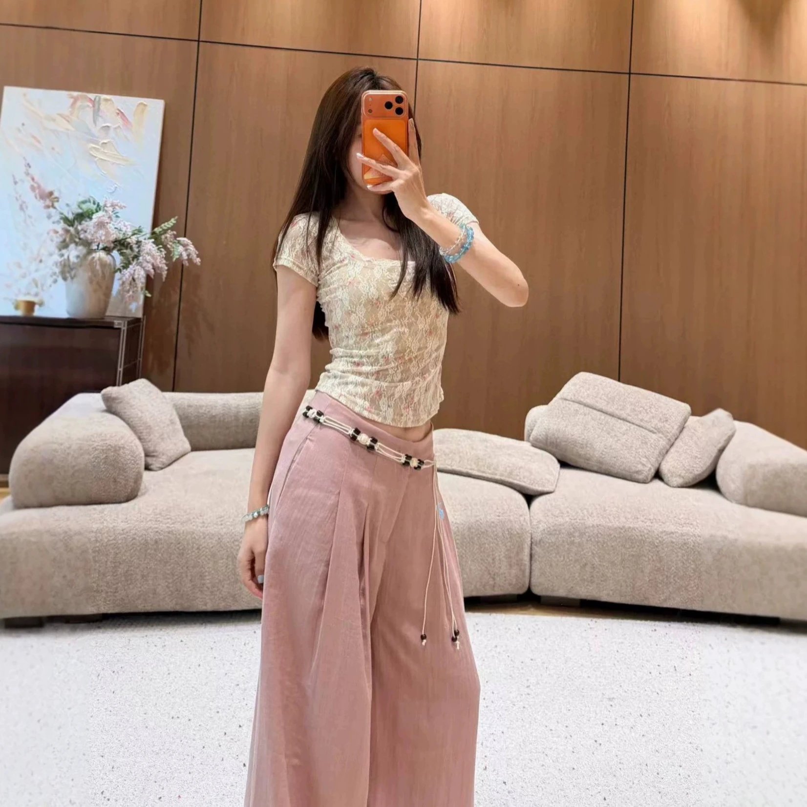 Ralph Lauren High Waist Wide Leg Trousers