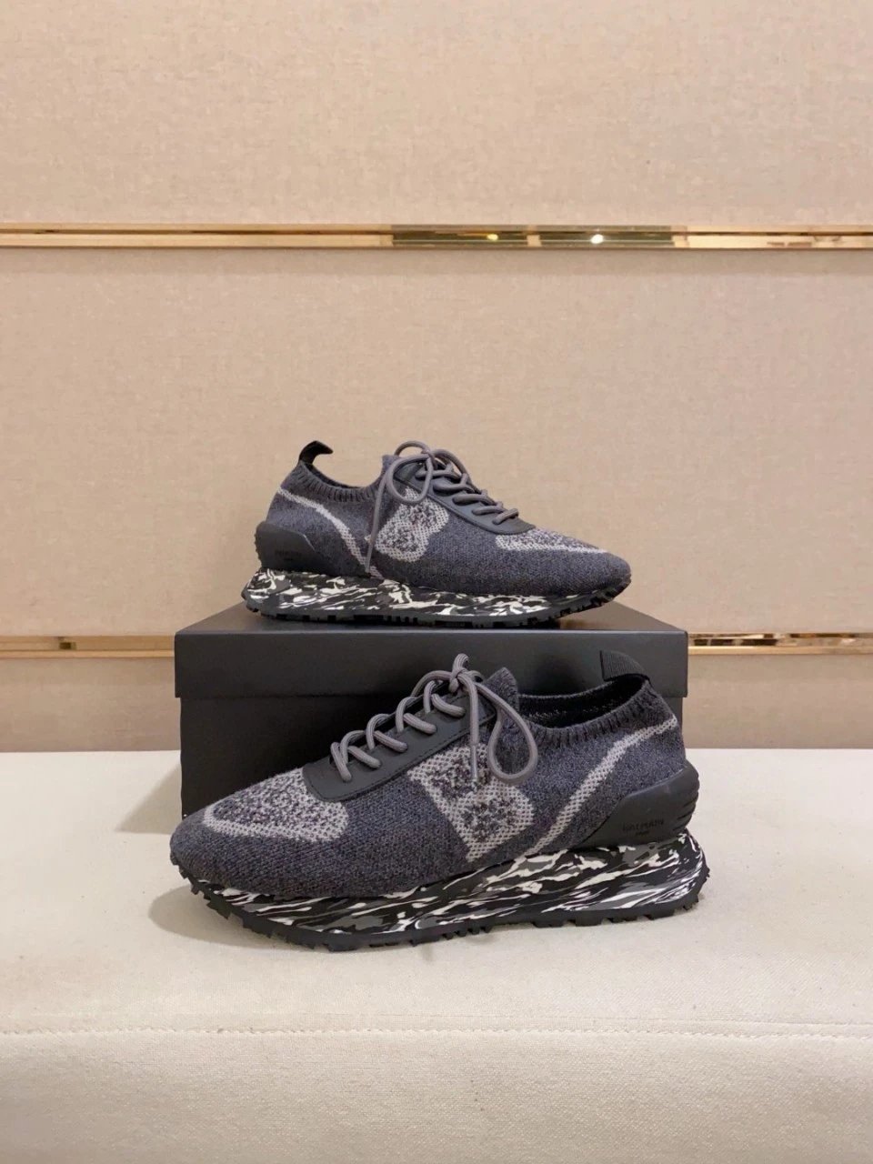 Balenciaga Track Trainer Gray Knit with Marble Sole Sneakers Chunky Sneakers - 5
