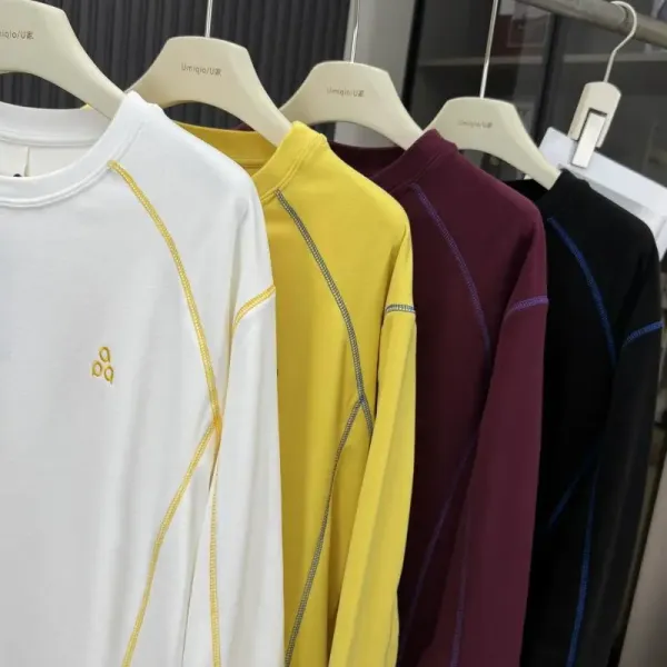 Alo Yoga Long Sleeve Base Layer White with Yellow Stitching - 9