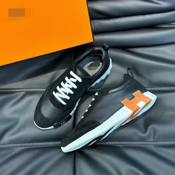 Hermès H-Track Sneakers Black Orange White Sneakers - 1