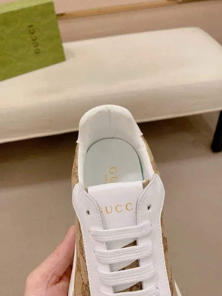 Gucci Rhyton GG Canvas Beige and White Chunky Sneakers - 4