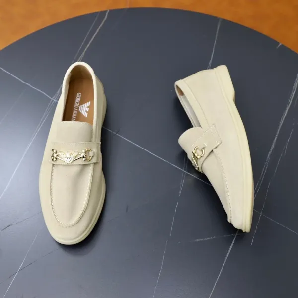 Giorgio Armani Loafer in Navy Suede with Eagle Buckle - 8