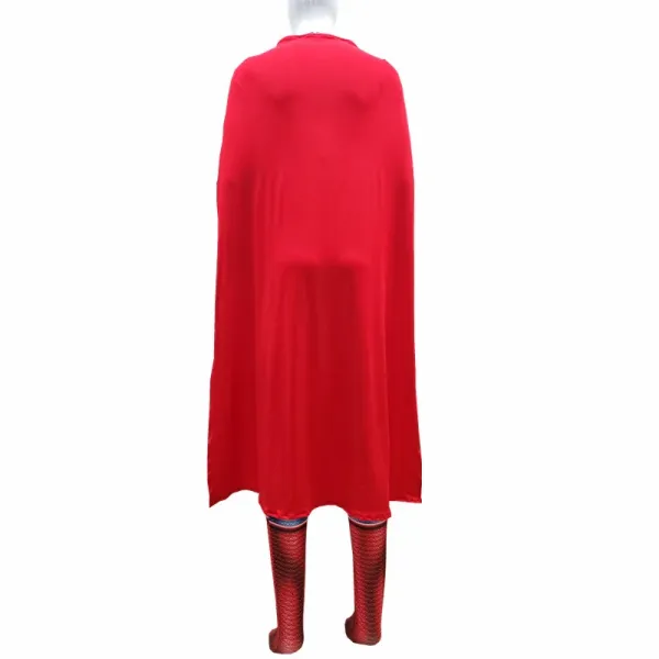 Design Superman Costume Blue Red Full Bodysuit with Cape Clothing - 5