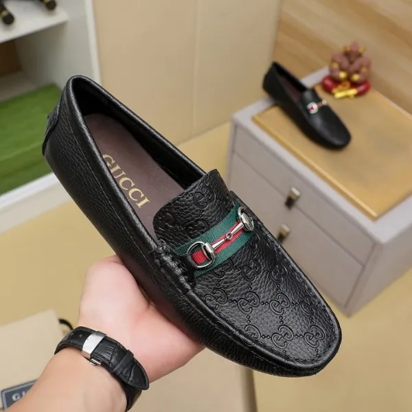 Gucci Horsebit Loafer Black Guccissima Leather Loafers - 5