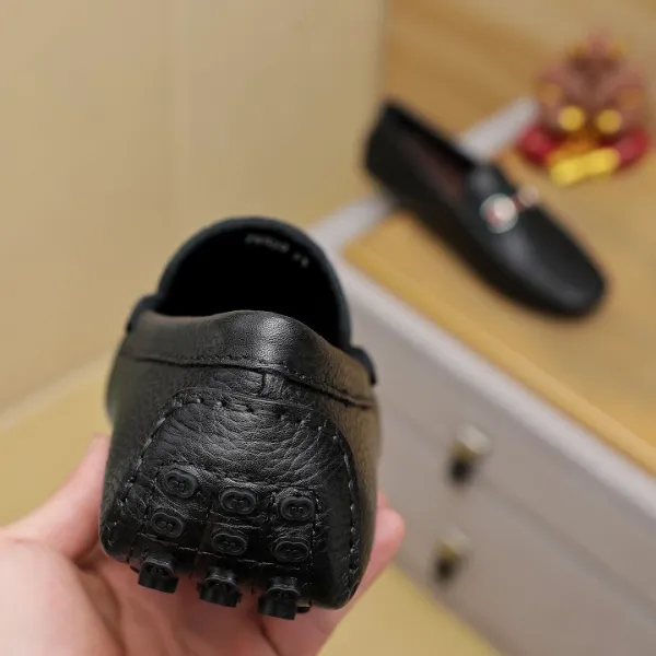 Gucci Horsebit Loafer Black Guccissima Leather Loafers - 10
