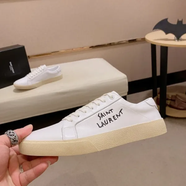 Saint Laurent SL / 10 White Leather Sneakers - 1