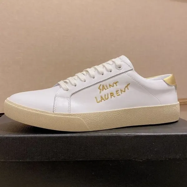 Saint Laurent SL / 10 White Leather Sneakers - 8
