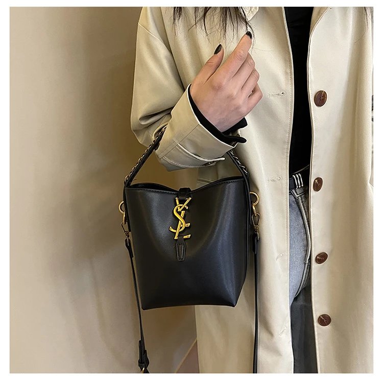Saint Laurent Monogram Bucket Bag Tan Leather Handbag - 19
